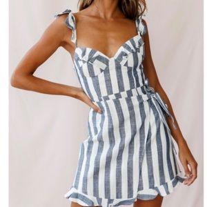 Blue and White Striped Dress